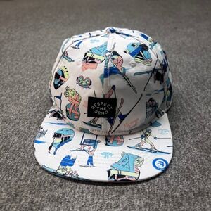 J Skis x Jerry of The Day | Respect The‎ Send Snapback Hat - White Print